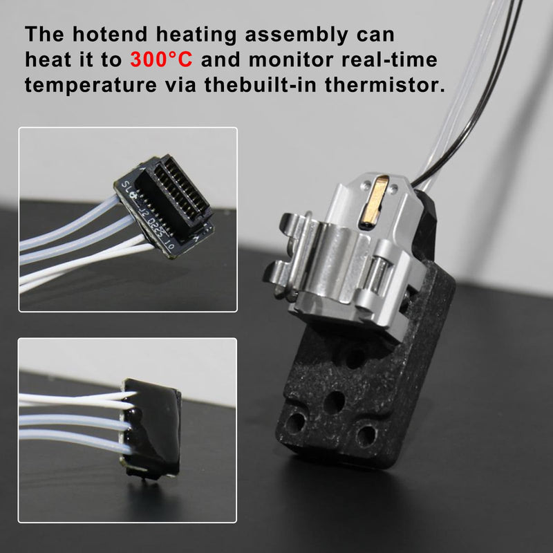 Original Hotend Heating Assembly kit for Bambu Lab A1/A1Mini 3D Printer Accessories,A1 Series Hotend Heating Component Mounting Accessories with Thermistor, Ceramic Heater, Base,Clip,Quick-Change Kit Original A1/A1mini Hotend Heating Assembly
