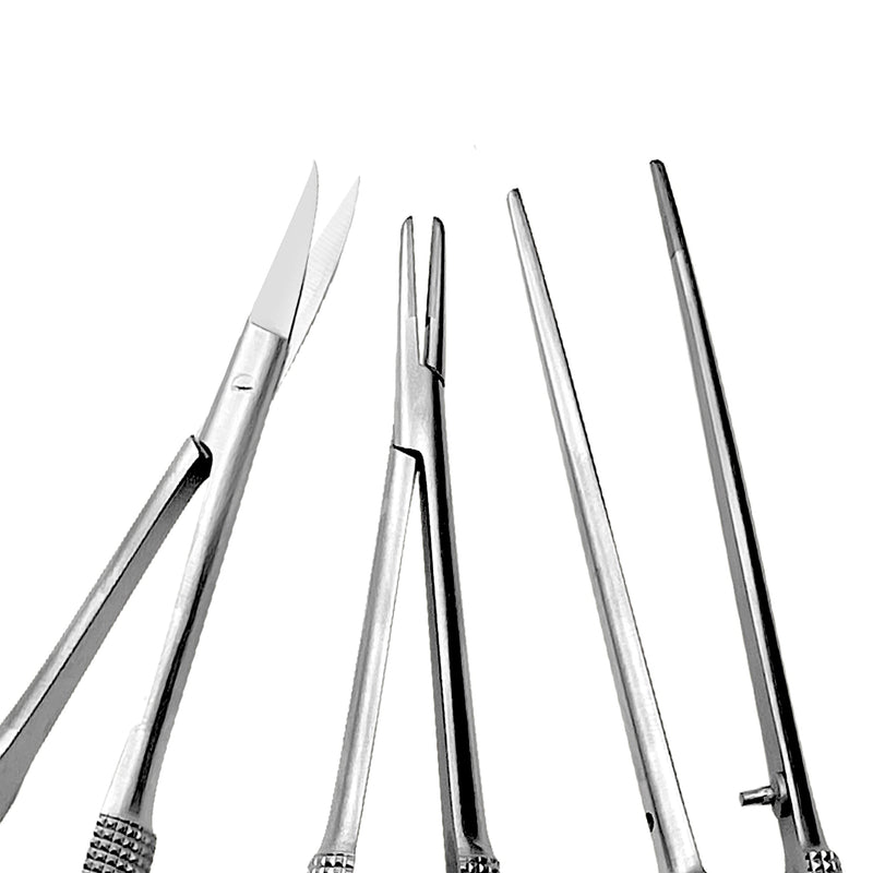 [Australia - AusPower] - SURGICAL ONLINE Premium Grade Castroviejo Micro Forceps, Scissors Set - Versatile Microsurgical Instrument, Corrosion Resistant Stainless Steel, Tungsten Carbide 