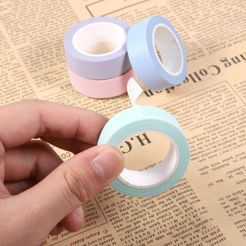 4 Roll Plain Color Washi Tape, 32 Ft X 0.59" Mint Green Pink Purple and Blue Washi Tape Set Low Tack Tapes Masking Self-Adhesive Tapes for Packaging Journals Scrapbooks DIY Crafts Gifts Green Powder Blue Purple and Blue
