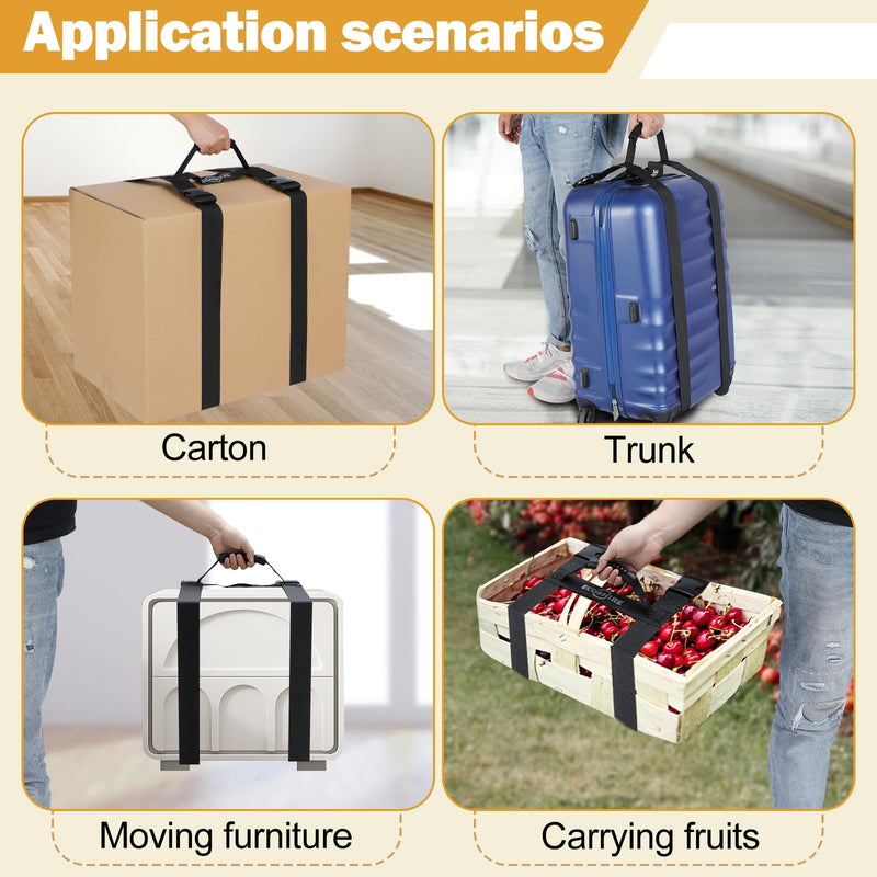 [Australia - AusPower] - Carrying Strap with Handle, Handheld Belt for Safely Moving and Lifting Heavy Boxes, Adjustable Belt, H-Shaped Style Carry Straps, Suitable for Cylinder, Camping Mat(61 inch) 61 inch (H-shaped) 