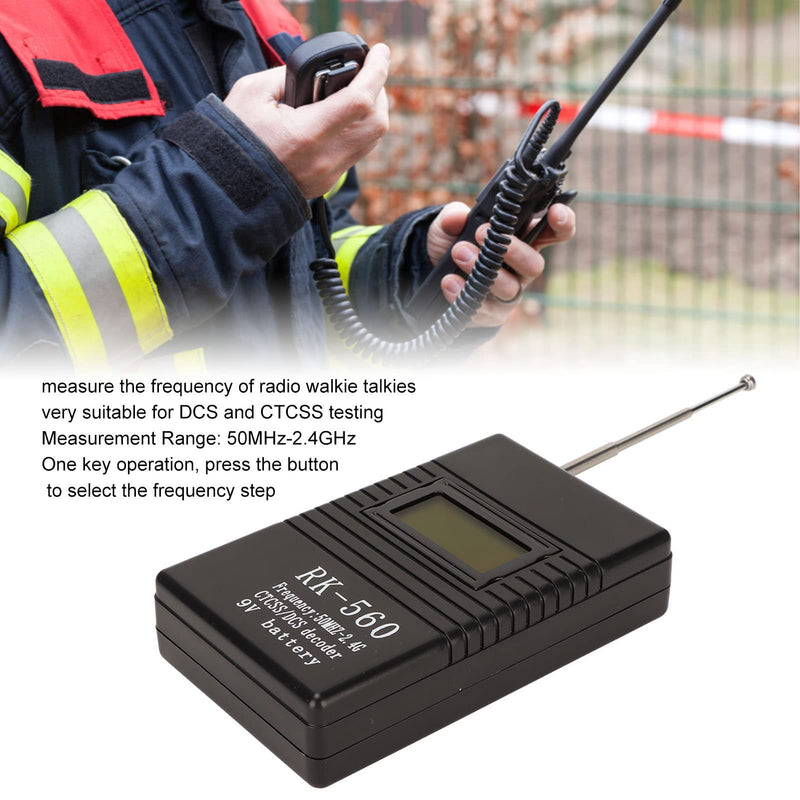 RK 560 Portable Frequency Counter Meter, Radio Frequency Meter with Antenna for The frequency of radio walkie talkies Battery Powered
