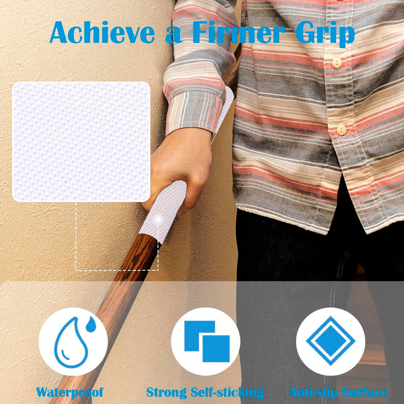Large Rubber Non-Slip Grip Tape 8.2 x 11.8inches Waterproof Adhesive Anti-Slip Tape for Handles, Furniture, Bathtubs, Frames, Gaming Devices, and Other Indoor/Outdoor Uses , 4-Piece Set (White)