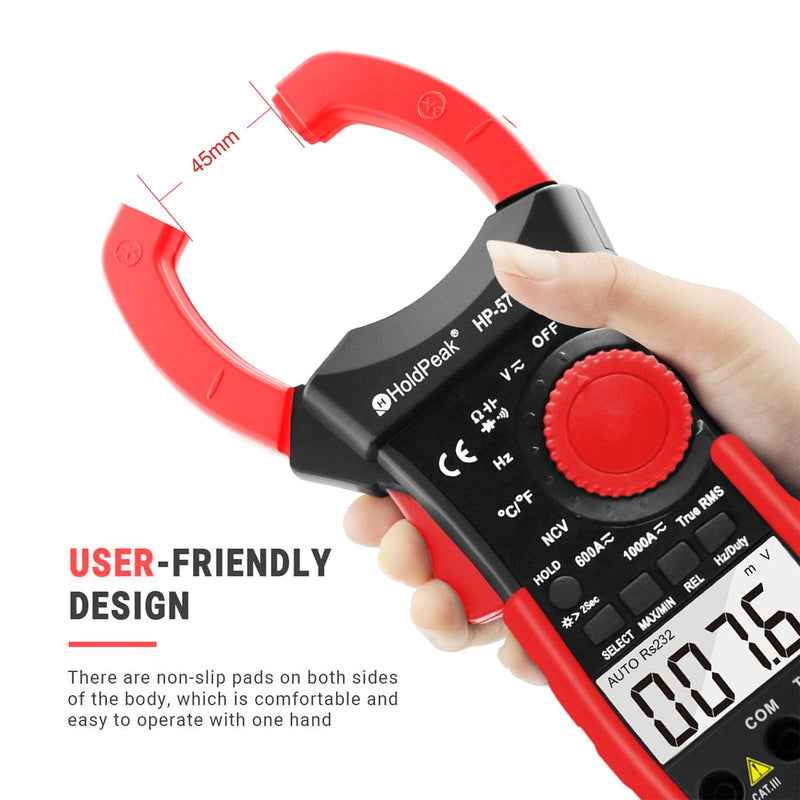 [Australia - AusPower] - HOLAPEAK Digital Clamp Multimeter Connect with APP via Bluetooth HP-570S-APP Voltage Multimeter with Amp Ohm Tester, 6000 Count with NCV, Auto Range, AC/DC Voltage AC/DC Current,Resistance 