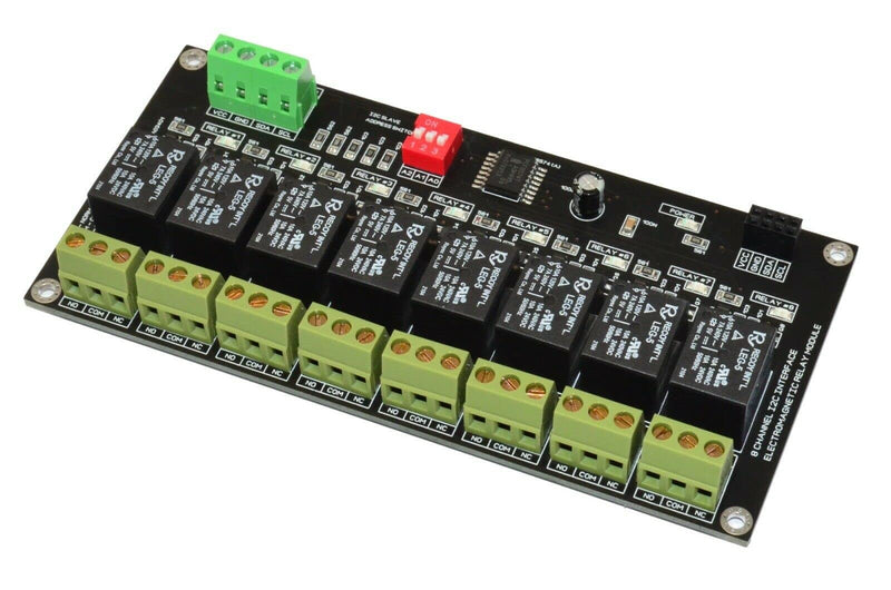 8 Channel I2C Interface Relay Module for Arduino, Raspberry PI, Home Assistant YAML, ESP32, 10A Peak LED Indicator, SPDT Switch Contacts, AC DC Voltage Control, I2C I/O pin Expander