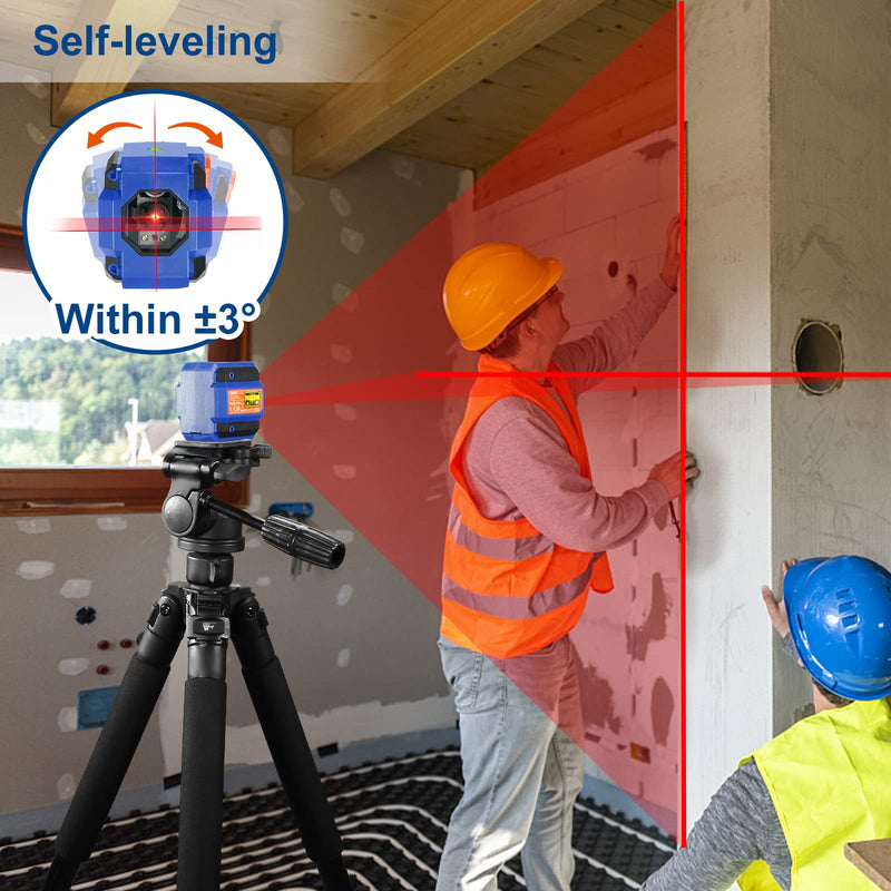 Laser Level 33-50 Feet Self-Leveling Line Lasers with Horizontal & Vertical Line Cross-Line Laser, SORAKO Line Laser Level Tool for Construction, Laser Class II (Batteries Included)