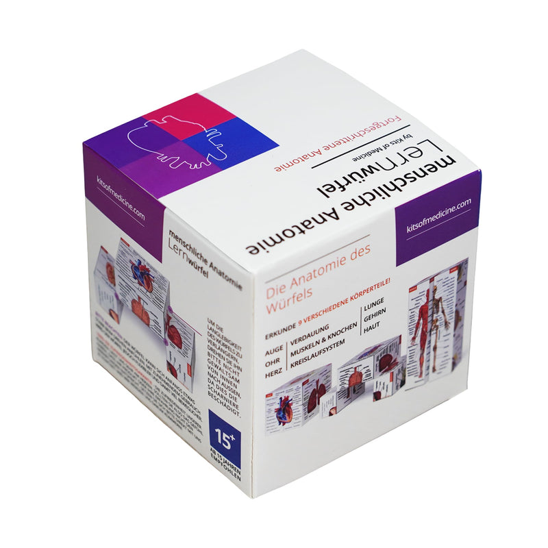 Human Anatomy Study Cube in German, 9 Parts of the Human Body Learning, Anatomy Model Cube, Great Gift Idea for Nurses and Medical Students