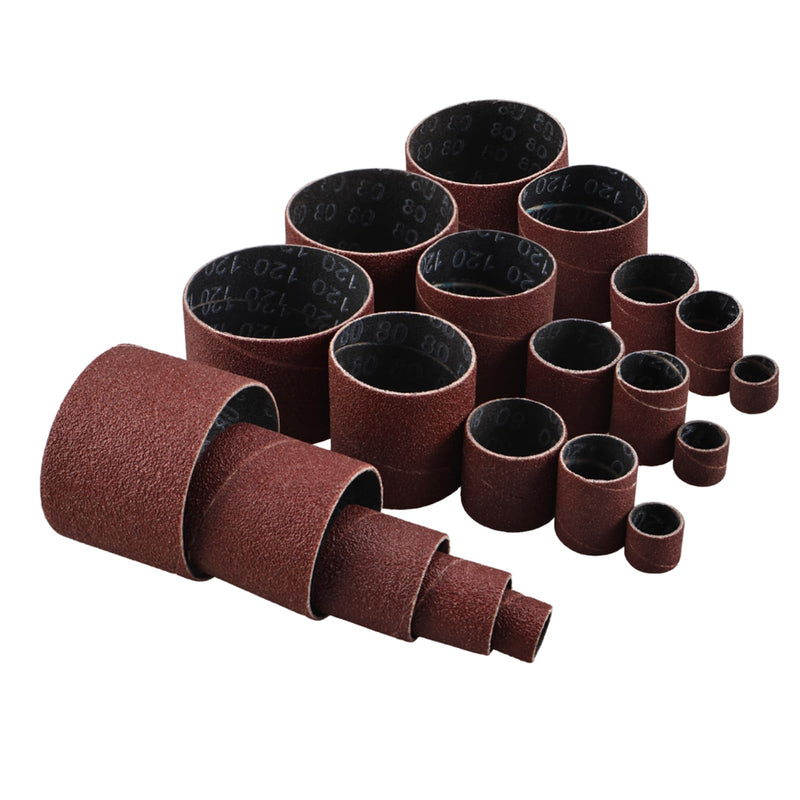 BOOMSTART 25 Piece Sanding Roller Set, 80 & 120 Grit Sanding Rollers for Drill, 5 Sizes Sanding Sleeves Sanding Belt Sandpaper with 1/4 Inch 1/8 Inch Sanding Spindle Sanding Drum for Wood (Blue) blue