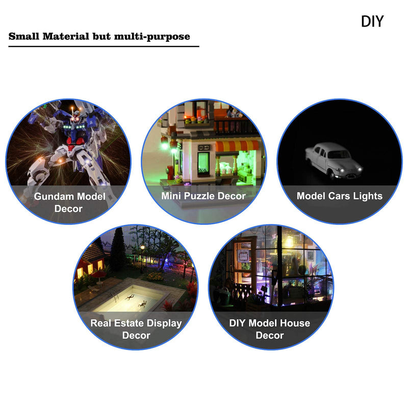 [Australia - AusPower] - Evemodel L0402WM 20pcs Pre-Wired SMD LED 0402 Warm White Light Emitting Diode 12V Micro Litz Wired Leads Wire Length 7.8inch (20cm) for DIY Manual Model Toy Decoration 0402 Prewired 