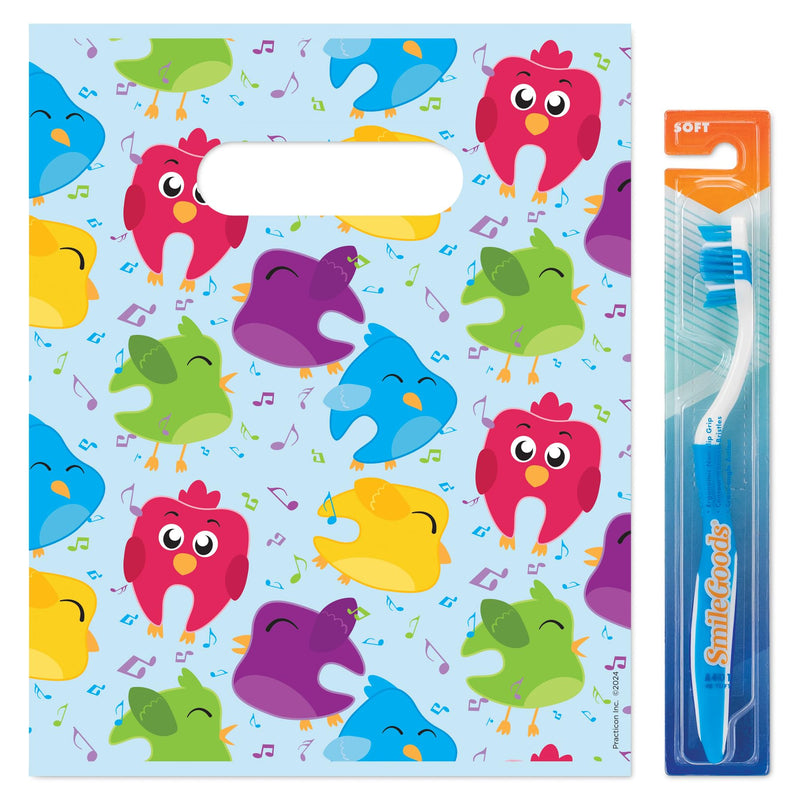 [Australia - AusPower] - Practicon Tweety Molars 8" x 10" Dental Giveaway Bag, Dental Hygiene Patient Care Goodie Bag, Dentist Office Plastic Gift Bags, 100 Pack 8" x 10" 