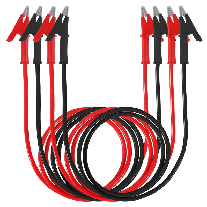 [Australia - AusPower] - 2pcs Alligator Clips Test Leads Dual Ended Crocodile Wire Cable with Insulators Clips Test Flexible Copper Cable for Electrical Testing 3.3ft/1m 