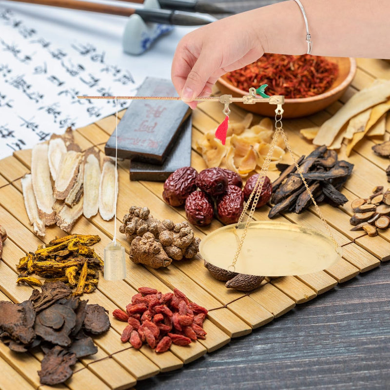 [Australia - AusPower] - BESTOYARD Mini Vintage Copper Scale Handheld Gram Scale 500G Capacity Portable Traditional Chinese Medicine for Herbs Tea Jewelry Dried Fruits 