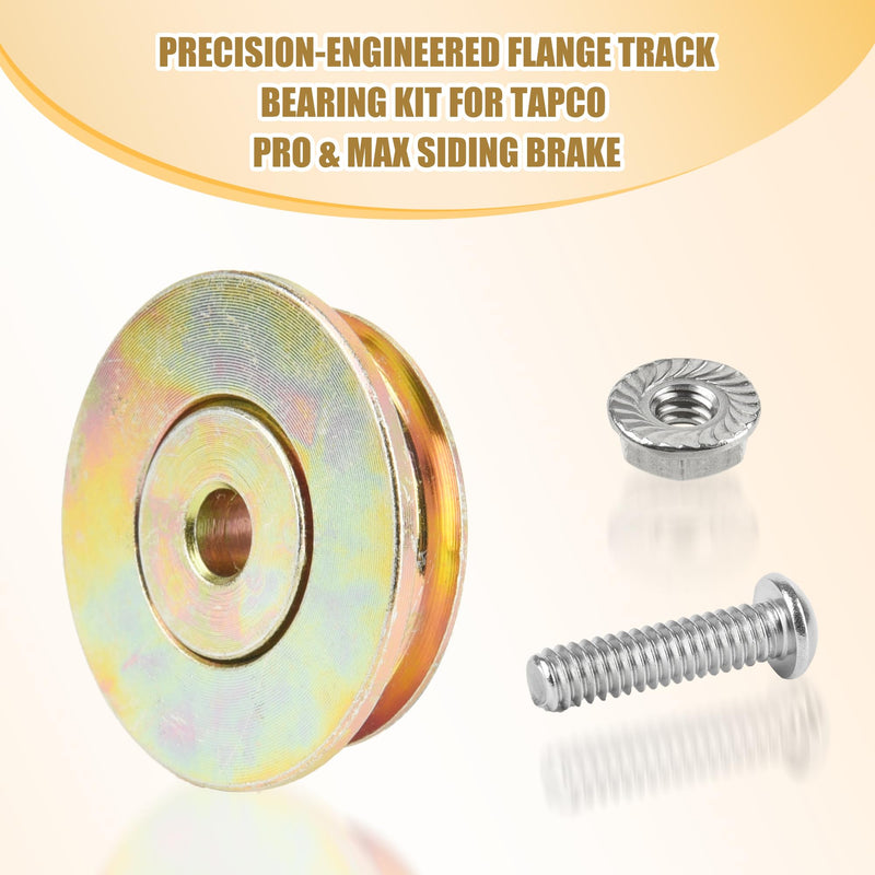 [Australia - AusPower] - Upgrade Cut-Off Flange Track Bearings Kit, 12334 Rollers, 12364 Screws, 10094 Lock Nuts, Replacement and Guaranteed Fit for Tapco Pro & Max - Durable Stainless Steel, Easy Installation (4) 4 