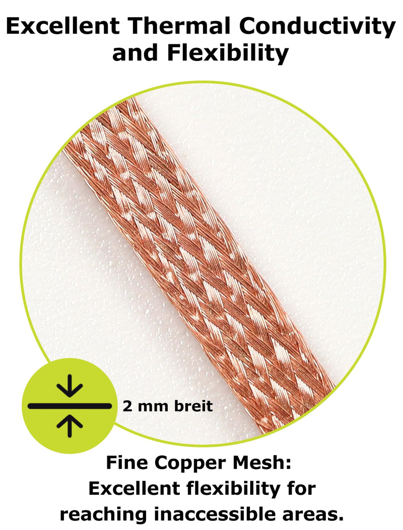[Australia - AusPower] - Pack of 3 Desoldering Braids - Copper Desoldering Wire (1.5 mm x 3 m, 2.5 mm x 3 m, 3.5 mm x 3 m) | Ideal for Desoldering and Removing Solder at Solder Points | High Thermal Conductivity Soldering 