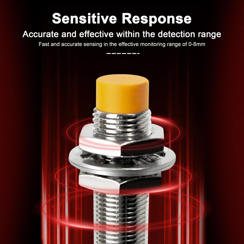 [Australia - AusPower] - 4Pcs M12 Proximity Sensor, NPN NO Inductive Proximity Sensor, Approach Switch, 4mm Detecting Distance Normally Open 6-36V LJ12A3-4-Z/BX, Unshielded, Can Replace Small Switches and Limit Switches 4 pcs 