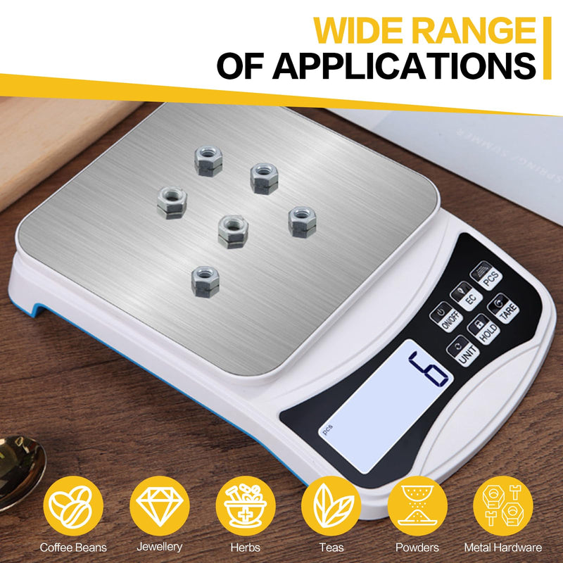[Australia - AusPower] - Motorcycle Driving Lights 12-60V 40W 3600LM LED Fog Lights + Digital Lab Scale 5000g x 0.1g LCD Display Analytical Balance Jewelry Scale 