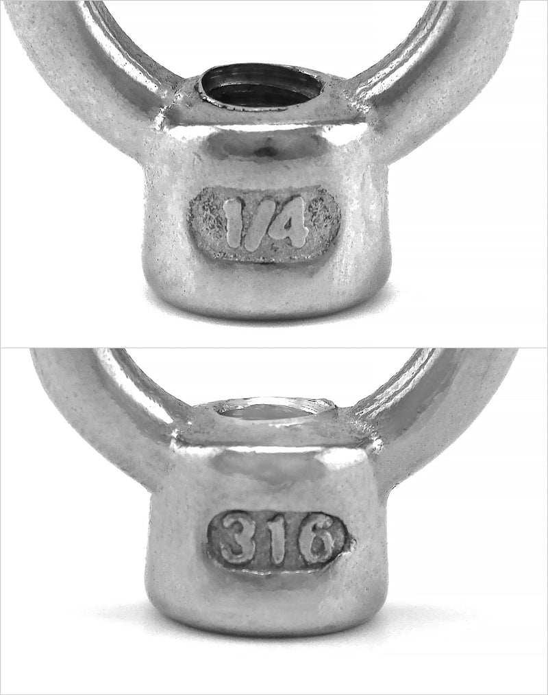 [Australia - AusPower] - QWORK Lifting Eye Nut, 4 Pack, 1/4" UNC Marine Grade Stainless Steel 316 1/4" 