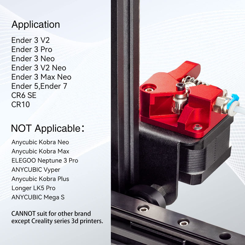 [Australia - AusPower] - Redrex Dual Gear Ender 3 Extruder with Nema 17 Stepper Motor Compatible with Creality Ender 3 V2,Ender 3 Pro,Ender 3 Neo,Ender 3 V2 Neo,Ender 3 Max Neo,Ender 5,Ender 7,CR6 SE,CR10 3D Printers Dual Gear Extruder with Stepper 
