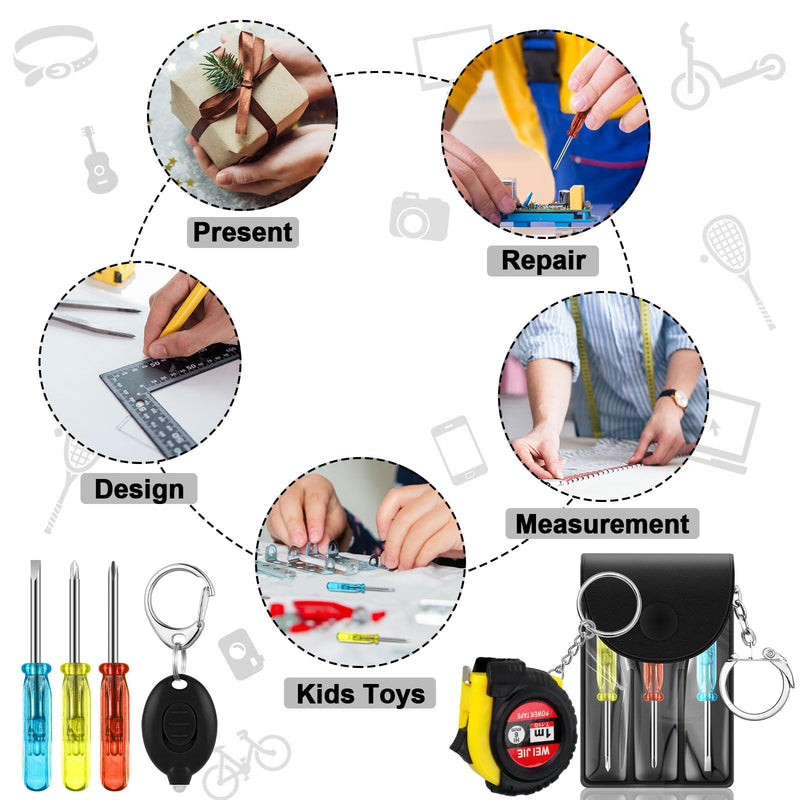 [Australia - AusPower] - 36 Pcs Mini Screwdriver Keychains Tape Measures Mini Tools Bulk for Adults Men Father Birthday Party Gifts 36 