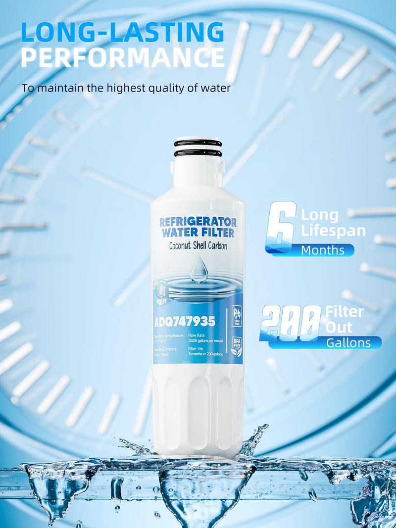 LRFLC2706S, LF29H8330S, LRFWS2906S, LRMDS3006S, LMXS28626S, LMWS27626S, LHFS28XBS Water Filter Replacement Fit for LG Lt1000P/PC/PCS, Include ADQ73334008 Air Filter, 3 Combo By AVXBYR
