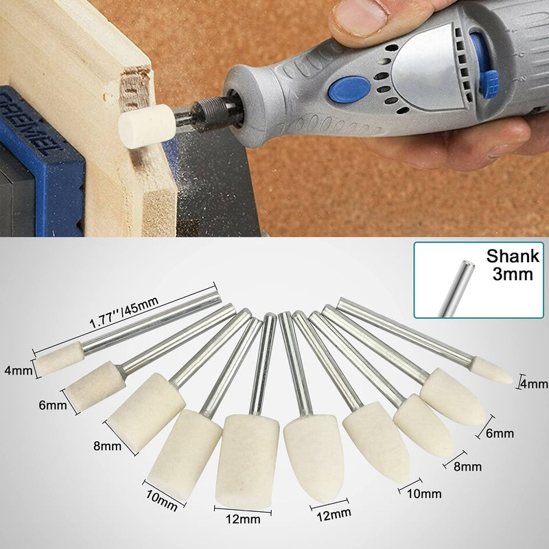 [Australia - AusPower] - 75pcs Polishing Kit Buffing Wheels Set, SUNJOYCO Polishing Bit Abrasive Buffing Wheels Rotary Tool Accessories, Wire Brushes Flap Discs for Dremel, 1/8" Shank for Wood Jewelry Metal Rust 