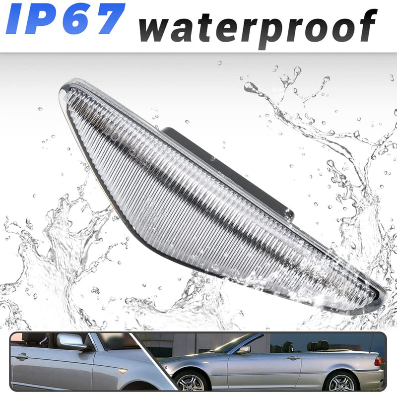 [Australia - AusPower] - 2Pcs Dynamic Blink Amber LED Side Marker Light For BMW 3 Series E46 Coupe Convertible LCI 323Ci 325Ci 328Ci 330Ci 2004-2006 Fender Turn Signal lights Clear Lens 