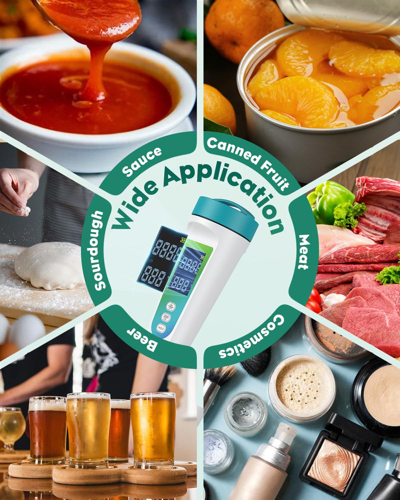 [Australia - AusPower] - Pawfly Digital pH Meter for Food High Accuracy pH Tester for Sourdough and Bread, Food pH Meter for Fermentation pH Test Pen for Fermenting, Sausage, Canning, Meat, Cheese and Water 