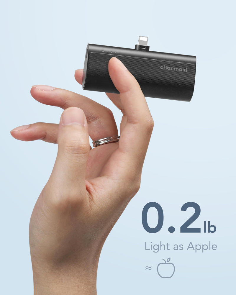 [Australia - AusPower] - Charmast Small Portable Charger 5000mAh, Ultra-Compact 20W PD Fast Charging Power Bank Mini Battery Pack Compatible with iPhone 14/14 Pro Max/13/13 Pro Max/12/12 Pro Max/11/XR/X/8/7/6, and More A Black 