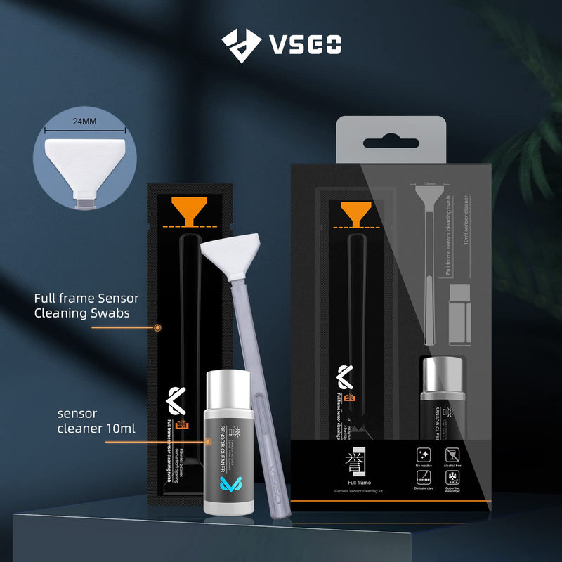 [Australia - AusPower] - VSGO VS-S03E New Full Frame Camera Cleaning Kit 12pcs Sensor Cleaning Swab and 10ml Cleaner Compatible for Sony Nikon Canon FF CCD CMOS Clean 
