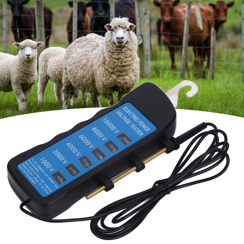 [Australia - AusPower] - Uadme Pasture Fence Tester, Long Term Use, Voltage Tester, Current Meter, Electric Fence, Troubleshooter, Voltmeter, 1000-10000 V with 6 Lamps, for Agricultural Livestock Equipment 