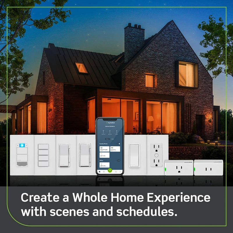 [Australia - AusPower] - Leviton Decora Smart Plug, Wi-Fi 2nd Gen, Works with Matter, My Leviton, Alexa, Google Assistant, Apple Home/Siri & Wire-Free Anywhere Companions for Switched Outlet, D215P-1RW, White Plug-in Switch 