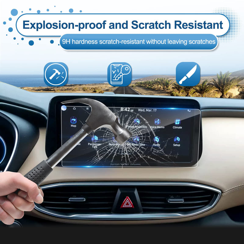 [Australia - AusPower] - 2021 2022 2023 Santa Fe Screen Protector for Hyundai Santa Fe (SEL/XRT/Limited/Calligraphy) 10.25-inch Touch Screen, 9H HardnessTempered Glass 2022 2023 Santa Fe Hybrid Accessories 10.25" 
