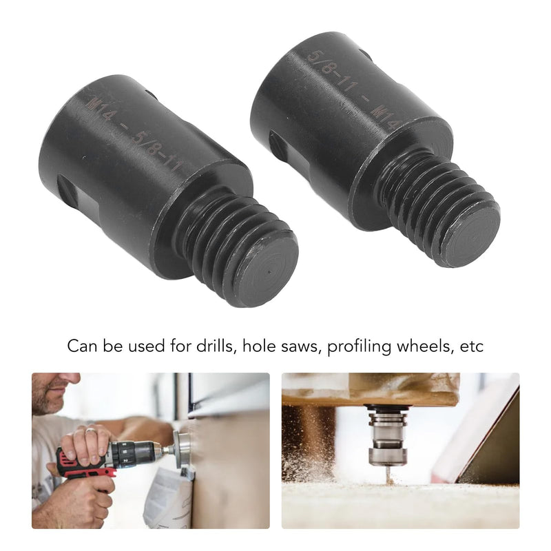 [Australia - AusPower] - 2pcs Angle Grinder Attachments M14 Female to 5/8" 11 Male, 5/8" 11 Female to M14 Male Angle Drill Adapter 