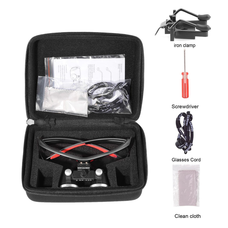 [Australia - AusPower] - Loupes 2.5X 3.5X Magnification Binocular Magnifier Optical Glass Lens (2.5X, Black) 