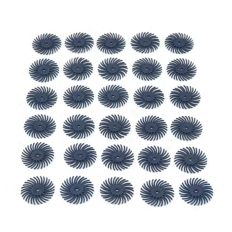 30Pcs 1 inch Bristle Disc Kit with 3Pcs 2.35mm / 3mm Shank Mandrels for Rotary Tools,25mm Detail Abrasive Wheel Radial Bristle Buffing Wheel for Jewelry Wood Metal Polishing 120 Grit