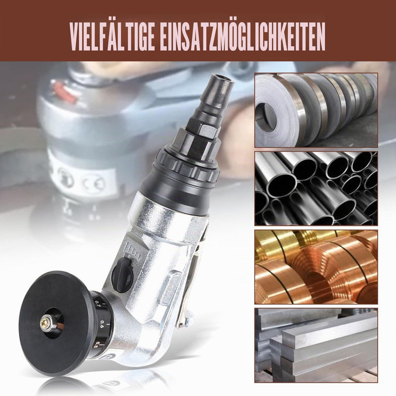 Mini 45° Pneumatic Chamfering Machine Kit with 2 Interchangeable Precision Blades and Bearings, 1/4" Air Inlet for Metal Burr Deburring (10 Blades) 10 Blades