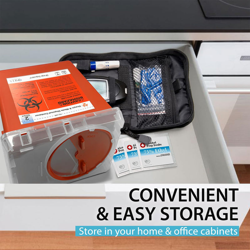 [Australia - AusPower] - Sharps Containers for Home and Professional Use, 2 Quart Needle Disposal Containers (3 Pack) Syringe Disposal Container Home, Biohazard Containers, Small Sharps Container 3 