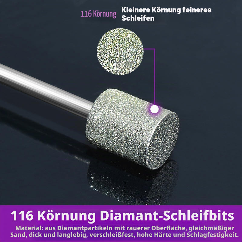 Pack of 12 diamond burrs, diamond grinding points, grain 116, stone milling cutter, diamond cutter with 3 mm shaft, fit for stone, glass, ceramic carving, grinding, polishing, engraving grain 116