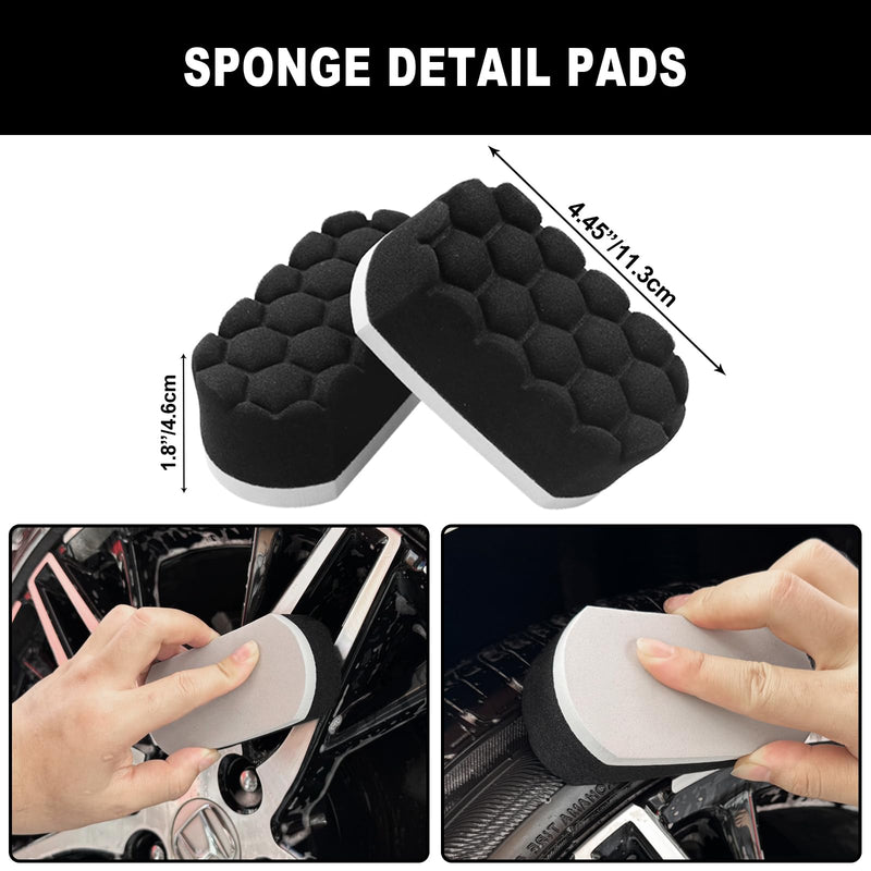 [Australia - AusPower] - 7Pcs Car Wheel Brush kit, Tire Brush, Wheel Cleaner Brush, Soft-bristled Rim Cleaner Brush, Tire Shine Applicator Pad, Car Detailing Brushes, Wheel Brushes for Cleaning Wheels,Tires 