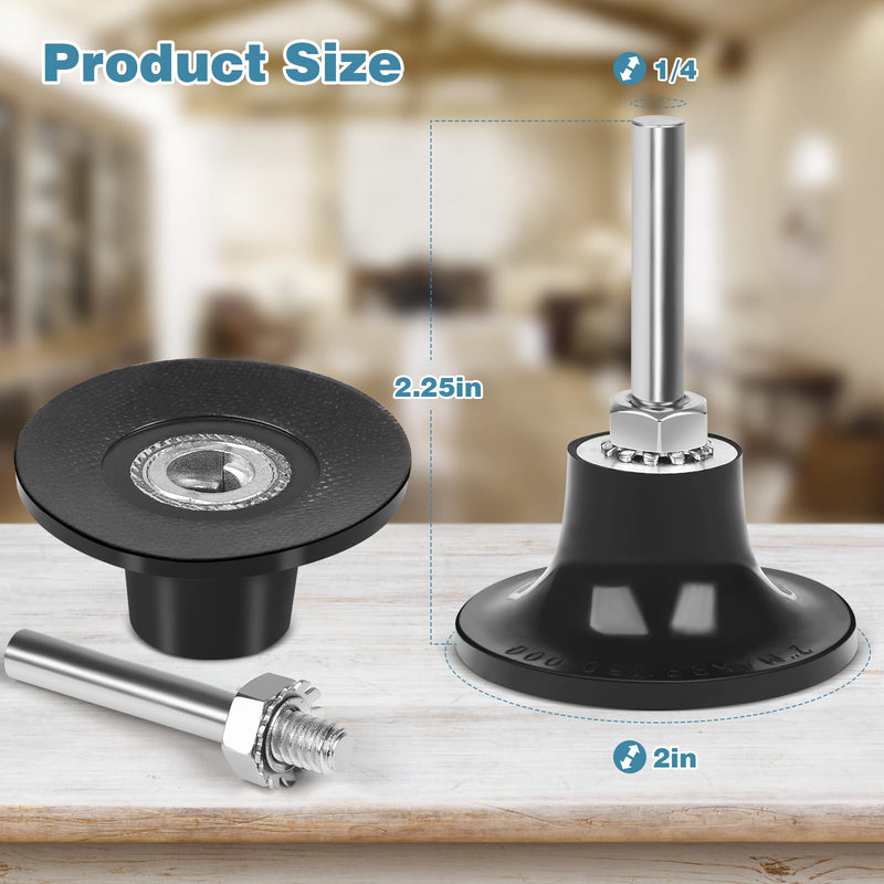 [Australia - AusPower] - 2 Pack 2 inch Die Grinder Sanding Disc and 1/4 Shank, Grinder Holder for Roloc, Quick Change Disc Holder Accessories Polishing Scrub, and Surface Conditioning Tool 