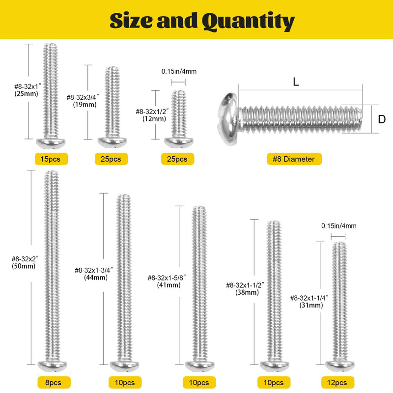 [Australia - AusPower] - 2300PCS M3 Hex Socket Button & Cap Head Bolts Assortment Kit and 115PCS SAE #8-32 Phillips Pan Head Screws Bolts Assortment Kit 