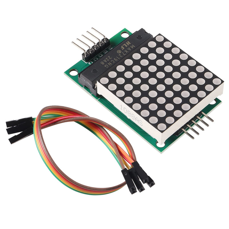 [Australia - AusPower] - 3PCS MAX7219 8x8 Dot Matrix Module LED Display Modules MCU LED Display Single-Chip Control Module DIY Kit with 5pin Wires 