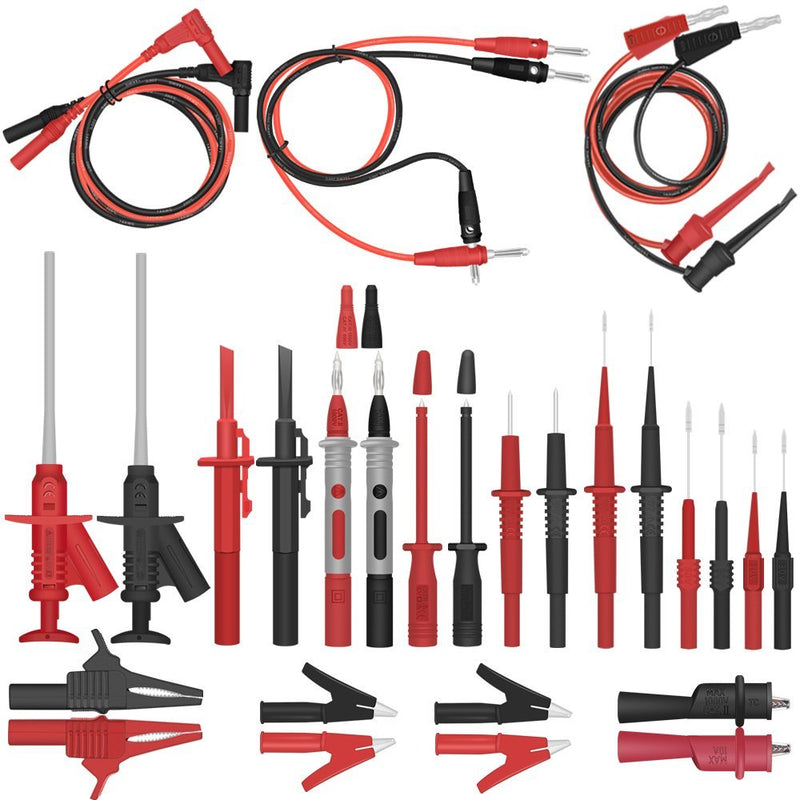 [Australia - AusPower] - Whole Set Multimeter Test Lead Kits Set Essential Automotive Electronic Connectors Cables Hand Tool Battery Tester & Auto Diagnostic Tools 