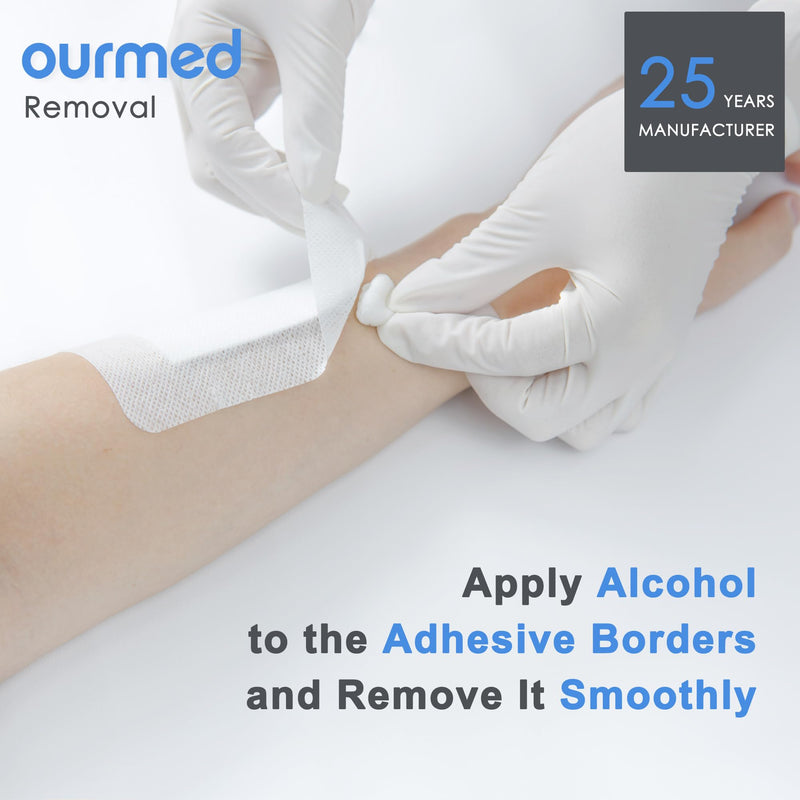[Australia - AusPower] - Island Dressing Bordered Gauze 4"x 10", Pack of 25, Self-Adhesive Sterile Sensitive Dressing with Highly Absorbent, Latex& Rubber- Free, Protects Against Cuts and Scratches, HSA & FSA Eligible 4"x 10"(25 PCS) 