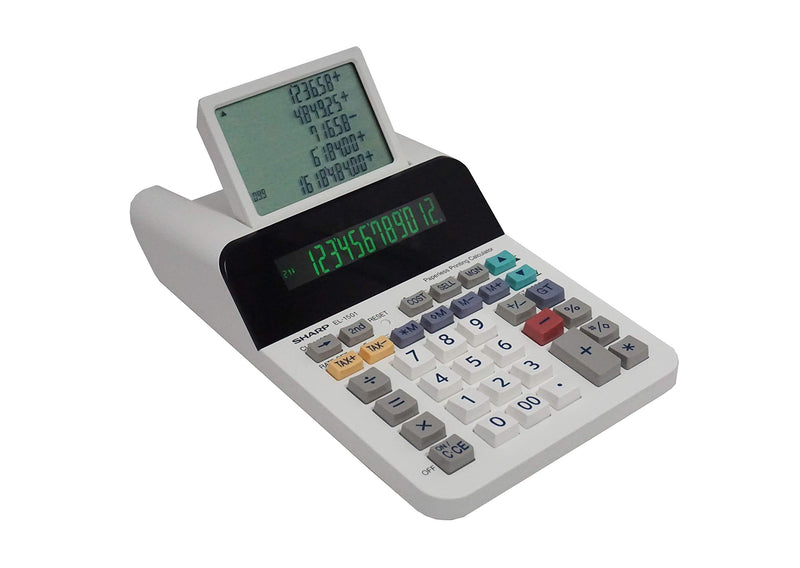 [Australia - AusPower] - Sharp El-1501 Compact Cordless Paperless Large 12-Digit Display Desktop Printing Calculator That Utilizes Printing Calculator Logic 