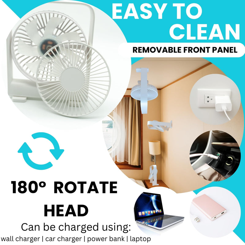 Magnetic Fan for Cruise Ship - Magnetically Sticks on Cabin Ceilings and Walls - Ultra Thin Yet Powerful 3-Gear, Portable & Cabin Approved, Rechargeable Battery - The Original Portable Cruise Fan 2026