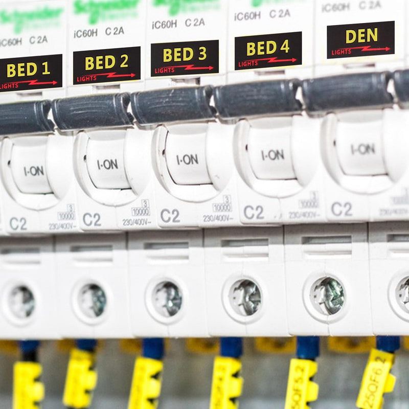 Circuit Breaker Labels Electrical Panel Stickers Self-Adhesive Breaker Box Labels for Organized Electrical Panels 10 Sheets 7.3X6.5 Inches Black