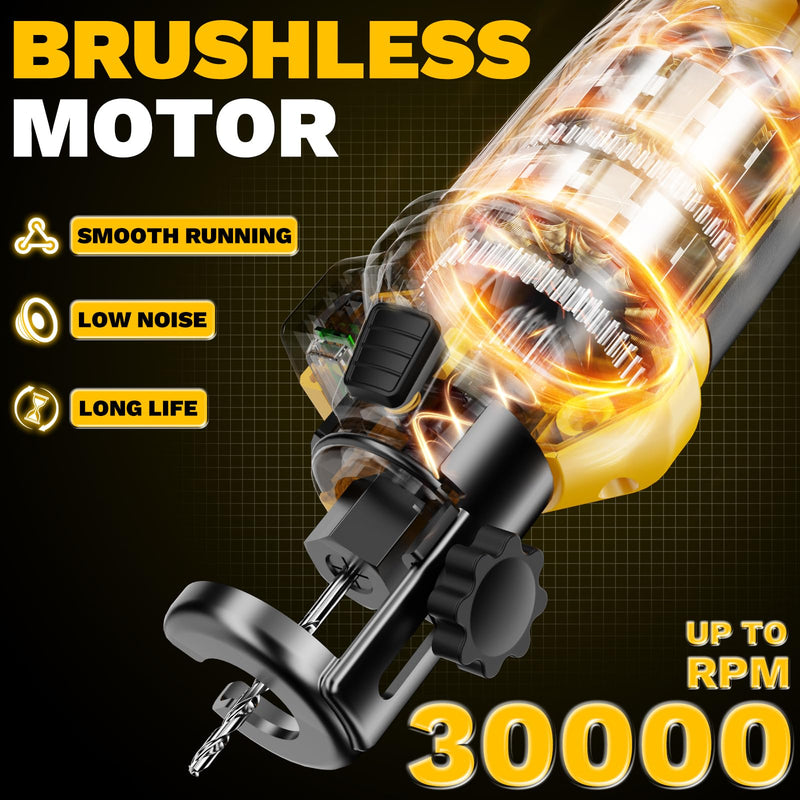 Cordless Drywall Cut-Out Tool Compatible with Dewalt 20V Battery, 3 Speed Adjustable Brushless Rotary Saw with Up to 30000 RPM, Compact Spiral Saw Kit for Wood,Drywall,Tiles,plastic, (Tool Only) For Dewalt