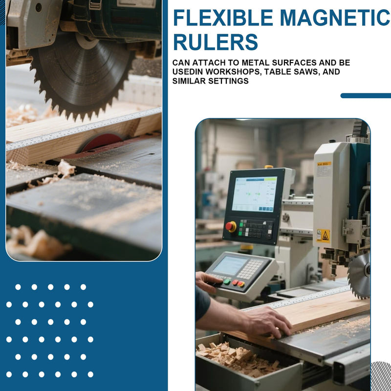 [Australia - AusPower] - 5 Pcs 39.37 Inch Magnetic Ruler with Both Inches and Centimeters Flexible Portable Magnetic Measuring Tape for Workshops Lathes Whiteboard Table Saws Mills 