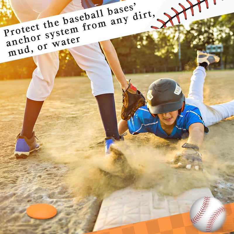 [Australia - AusPower] - Pangda 8 Pcs Baseball Base Plugs for Baseball Field Rubber Ground Receptacle Plugs for Softball Anchor (Orange) Orange 
