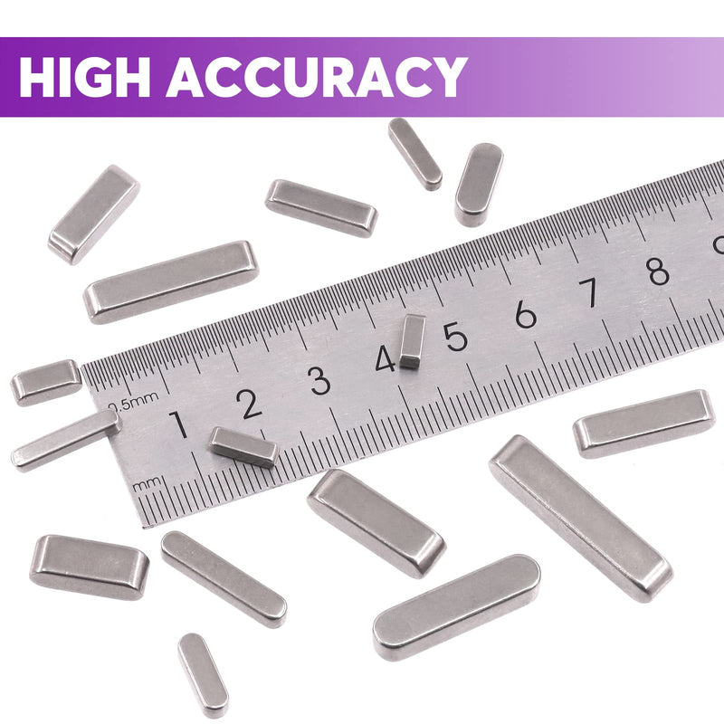 [Australia - AusPower] - Swpeet 140Pcs 16 Sizes Stainless Steel 3mm 4mm 5mm 6mm Round Ended Feather Key Parallel Drive Shaft Keys Set Key Stock Assortment for Fasteners Mechanical Industry 